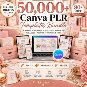 50,000+ Canva Templates Bundle with PLR/MRR Rights