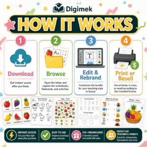 Mega Kids Learning Activities Bundle – Printable Worksheets - Image 3